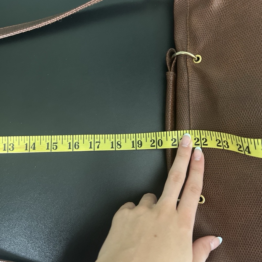 Vintage Capezio Brown Leather Bag Laptop Briefcase Snake Print Gold Tone - Picture 12 of 14